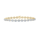 14kt Yellow Gold Baguette Diamond Geometric Link Bracelet - 2 - 7/8 Cttw - Exquisite Men's Jewelry - Splendid Jewellery
