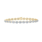 14kt Yellow Gold Baguette Diamond Geometric Link Bracelet - 2 - 7/8 Cttw - Exquisite Men's Jewelry - Splendid Jewellery
