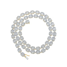 Load image into Gallery viewer, 14kt Yellow Gold Baguette Diamond Link Chain Necklace - 12 - 1/2 Cttw for Men - Splendid Jewellery