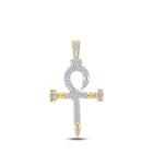 14kt Yellow Gold Baguette Diamond Nail Cross Pendant - 3/4 Ct.t.w. - Splendid Jewellery