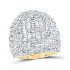 14kt Yellow Gold Baguette Diamond Pinky Circle Ring - 4 - 1/2 Ct.t.w. - Splendid Jewellery