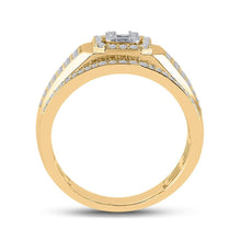 Load image into Gallery viewer, 14kt Yellow Gold Baguette Diamond Square Cluster Men's Ring - 1 Cttw | Splendid Jewellery - Splendid Jewellery