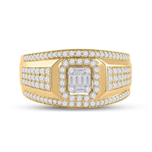 Load image into Gallery viewer, 14kt Yellow Gold Baguette Diamond Square Cluster Men's Ring - 1 Cttw | Splendid Jewellery - Splendid Jewellery