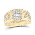 14kt Yellow Gold Baguette Diamond Square Cluster Men's Ring - 1 Cttw | Splendid Jewellery - Splendid Jewellery
