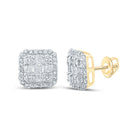 14kt Yellow Gold Baguette Diamond Square Earrings - Striking Men's Jewelry with 1/2 Cttw - Splendid Jewellery