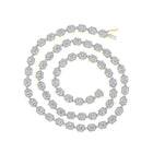 14kt Yellow Gold Baguette Diamond Square Link Chain Necklace - 9 Cttw - Men's Jewelry - Splendid Jewellery