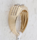 14kt Yellow Gold Baguette Diamond Square Men's Ring - 3/4 Cttw - Side View