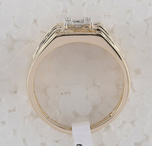 Load image into Gallery viewer, 14kt Yellow Gold Baguette Diamond Square Men&#39;s Ring - 3/4 Cttw - Second Side View