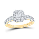 14kt Yellow Gold Emerald Diamond Halo Bridal Wedding Engagement Ring - Eternal Elegance - Splendid Jewellery