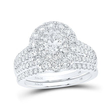 Load image into Gallery viewer, 14kt Yellow Gold Eternal Brilliance Diamond Halo Bridal Wedding Ring Band Set - Splendid Jewellery