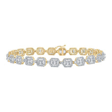 Load image into Gallery viewer, 14kt Yellow Gold Geometric Link Bracelet with 4 Ct.t.w. Round Diamonds - Splendid Jewellery - Splendid Jewellery