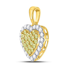 Load image into Gallery viewer, 14kt Yellow Gold Heart of Devotion Pendant with Yellow Diamonds Side View from Splendid Jewellery