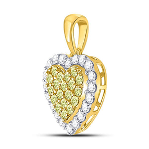 14kt Yellow Gold Heart of Devotion Pendant with Yellow Diamonds - Splendid Jewellery