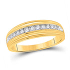 14kt Yellow Gold His Hers Round Diamond Square Matching Wedding Set 1 Cttw - Second Side View