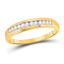 Load image into Gallery viewer, 14kt Yellow Gold His Hers Sparkling Diamond Cluster Wedding Set - Second Side View