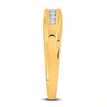 Load image into Gallery viewer, 14kt Yellow Gold His Hers Sparkling Diamond Cluster Wedding Set - Splendid Jewellery