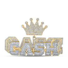 Load image into Gallery viewer, 14kt Yellow Gold Men's Baguette Diamond Crown Charm Pendant - 8 - 1/5 Cttw - Splendid Jewellery