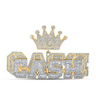 14kt Yellow Gold Men's Baguette Diamond Crown Charm Pendant - 8 - 1/5 Cttw - Splendid Jewellery