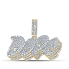14kt Yellow Gold Men's Baguette Diamond DOPE Charm Pendant - 3 - 3/4 Cttw | Splendid Jewellery - Splendid Jewellery