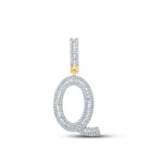 14kt Yellow Gold Men's Baguette Diamond K Initial Charm Pendant - 3/4 Cttw - Splendid Jewellery