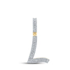 14kt Yellow Gold Men's Baguette Diamond L Initial Charm Pendant - 5/8 Cttw - Splendid Jewellery