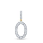 14kt Yellow Gold Men's Baguette Diamond O Initial Letter Charm Pendant - 1 Cttw | Splendid Jewellery - Splendid Jewellery