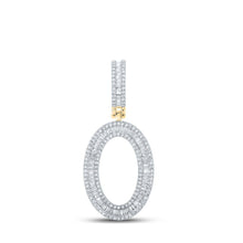 Load image into Gallery viewer, 14kt Yellow Gold Men's Baguette Diamond O Initial Letter Charm Pendant - 1 Cttw | Splendid Jewellery - Splendid Jewellery