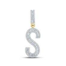 Load image into Gallery viewer, 14kt Yellow Gold Men's Baguette Diamond S Initial Charm Pendant - 3/4 Cttw - Splendid Jewellery