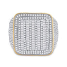 14kt Yellow Gold Men's Baguette Diamond Square Ring - Exquisite Brilliance - Splendid Jewellery