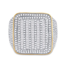 Load image into Gallery viewer, 14kt Yellow Gold Men's Baguette Diamond Square Ring - Exquisite Brilliance - Splendid Jewellery