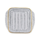 14kt Yellow Gold Men's Baguette Diamond Square Ring - Exquisite Brilliance - Splendid Jewellery