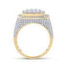 14kt Yellow Gold Men's Baguette Diamond Square Ring - Exquisite Brilliance - Splendid Jewellery