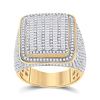 14kt Yellow Gold Men's Baguette Diamond Square Ring - Exquisite Brilliance - Top View