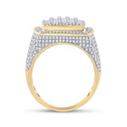14kt Yellow Gold Men's Baguette Diamond Square Ring - Exquisite Brilliance - Side View