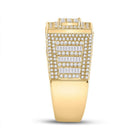 14kt Yellow Gold Men's Baguette Diamond Square Statement Ring - 2 - 1/4 Cttw | Splendid Jewellery - Splendid Jewellery