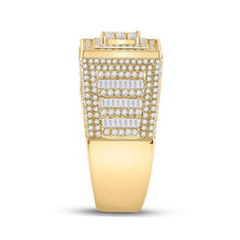 Load image into Gallery viewer, 14kt Yellow Gold Men's Baguette Diamond Square Statement Ring - 2 - 1/4 Cttw | Splendid Jewellery - Splendid Jewellery
