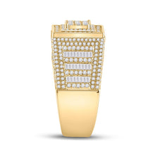 Load image into Gallery viewer, 14kt Yellow Gold Men&#39;s Baguette Diamond Square Statement Ring - 2-1/4 Cttw - Second Side View