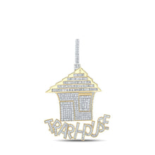 Load image into Gallery viewer, 14kt Yellow Gold Men's Baguette Diamond Trap House Charm Pendant - 4 - 3/8 Cttw - Splendid Jewellery