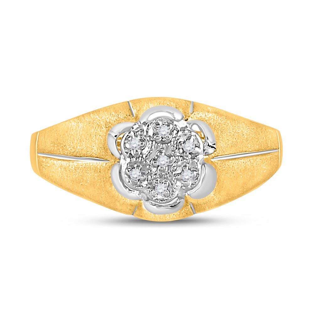 14kt Yellow Gold Men's Diamond Cluster Matte Ring - Sublime Jewel - Splendid Jewellery