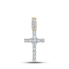 14kt Yellow Gold Men's Diamond Cross Charm Pendant - 3/4 Cttw - Splendid Jewellery - Splendid Jewellery