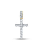 14kt Yellow Gold Men's Diamond Cross Charm Pendant - 3/4 Cttw - Splendid Jewellery - Splendid Jewellery