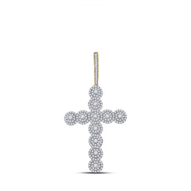 14kt Yellow Gold Men's Diamond Cross Pendant - 1.5 Ct.t.w. - Splendid Jewellery