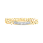 14kt Yellow Gold Men's Diamond Cuban Link Bracelet - 1.5 Ct.t.w. - Splendid Jewellery