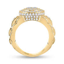 Load image into Gallery viewer, 14kt Yellow Gold Men&#39;s Oval Diamond Ring - 2-3/4 Carat Total Weight - Second Side View