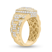 Load image into Gallery viewer, 14kt Yellow Gold Men&#39;s Oval Diamond Ring - 2-3/4 Carat Total Weight - Side View