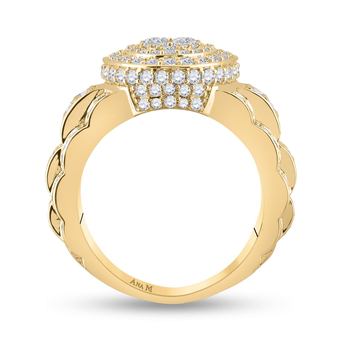 14kt Yellow Gold Men's Oval Diamond Ring - 2 - 3/4 Carat Total Weight - Splendid Jewellery