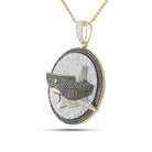 14kt Yellow Gold Men's Round Black Diamond Shark Pendant - 4 - 7/8 Cttw - Splendid Jewellery
