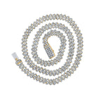 14kt Yellow Gold Men's Round Diamond 22 - inch Cuban Link Chain Necklace - A Dazzling Statement Piece - Splendid Jewellery