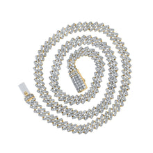 Load image into Gallery viewer, 14kt Yellow Gold Men's Round Diamond 22 - inch Cuban Link Chain Necklace - A Dazzling Statement Piece - Splendid Jewellery