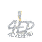 14kt Yellow Gold Men's Round Diamond 4 EVER PAID Charm Pendant - Captivating Brilliance - Splendid Jewellery